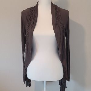 Anthropologie Braid asymmetrical cardigan sweater